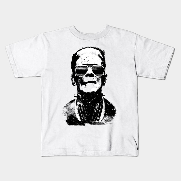 Dj Frankenstein Kids T-Shirt by clingcling
